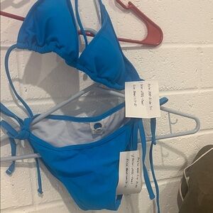 Xhilaration Blue Triangle String Bikini Set